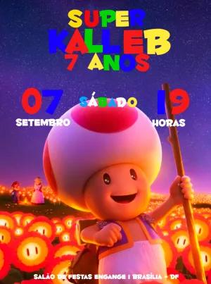 Convite Aniversário Super Mario Toad para Editar Online