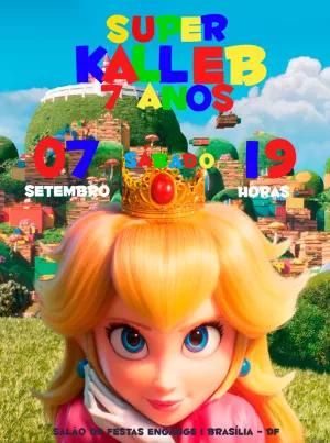 Convite Aniversário Princesa Peach para Editar Online
