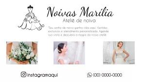 Cartão de Visitas Ateliê de Noivas Elegante para Editar
