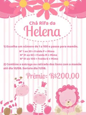 Convite Chá Rifa Safari Rosa para Editar Online