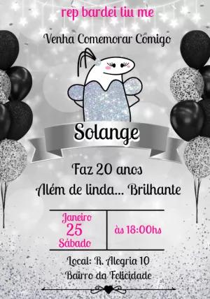 Convite de Aniversário Flork Meme Luxo para Editar Online