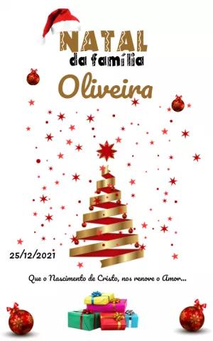 Convite de Natal da Família Editável com Árvore Dourada