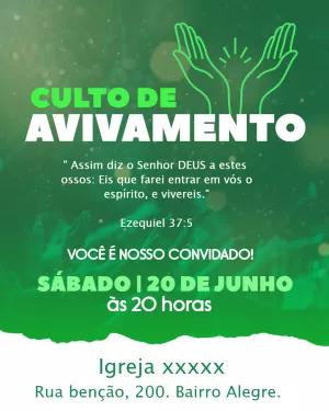 Convite para Culto de Avivamento Editável Online
