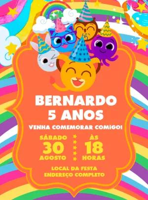Convite de Aniversário Bolofofos para Editar Online