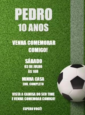 Convite de Aniversário Futebol para Editar Online