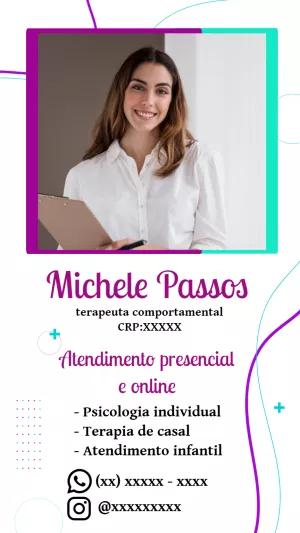 Cartão de Visita Psicologia Profissional Editável Online