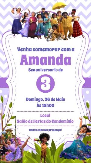 Convite de Aniversário Encanto com a Família Madrigal para Editar