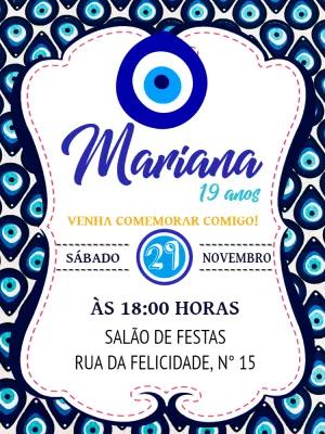 Convite Aniversário Olho Grego para Editar Online