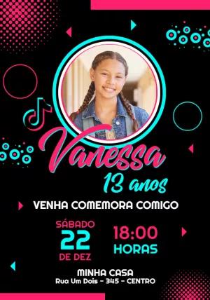 Convite de Aniversário Tema Rede Social com Foto para Editar