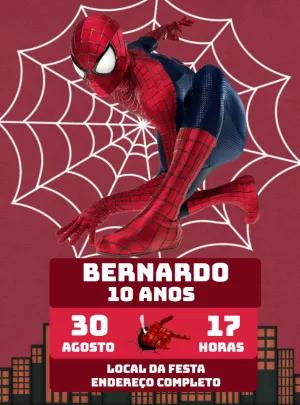 Convite de Aniversário Homem Aranha para Editar Online