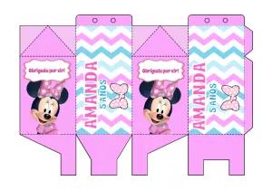 Caixa Milk Minnie Rosa Editável para Festa de Aniversário