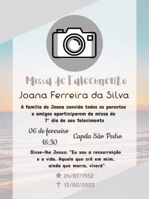 Convite Missa de 7º Dia com Foto para Editar Online