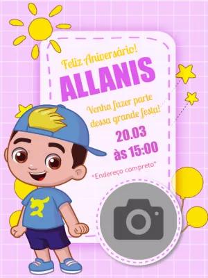 Convite de Aniversário Luccas Neto com Foto para Editar Online