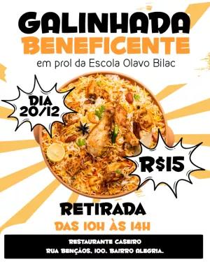 Cartaz para Galinhada Beneficente para Editar Online