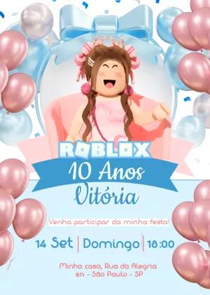 Convite de Aniversário Roblox Menina para Editar Online