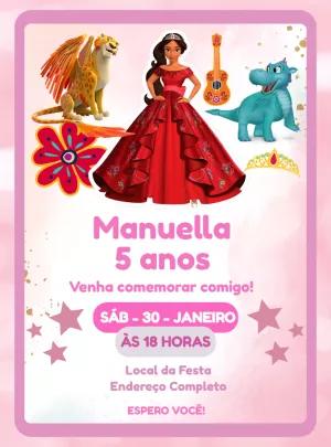 Convite de Aniversário Elena de Avalor para Editar Online