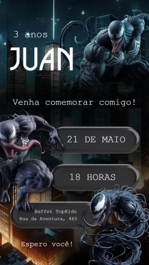 Convite de Aniversário Venom para Editar Online