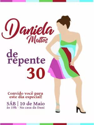 Convite De Repente 30 Editável Online para Aniversário