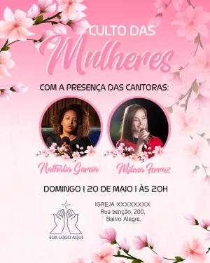 Convite Culto de Mulheres com Fotos para Editar Online