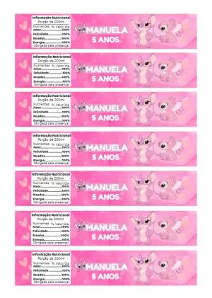 Rótulo de Garrafa Stitch e Angel para Aniversário para Editar