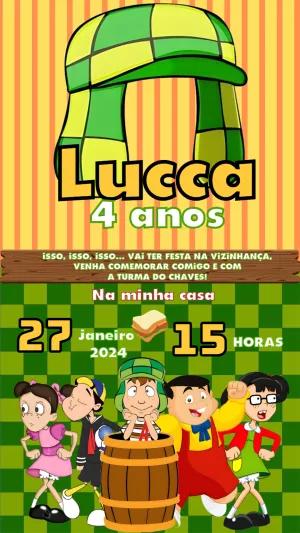 Convite de Aniversário Chaves Editável Online para Imprimir