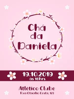 Convite Chá de Panela Flor de Cerejeira para Editar Online