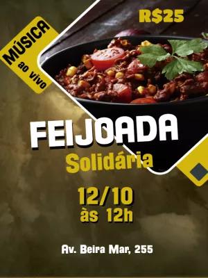 Convite para Feijoada Beneficente Editável Online
