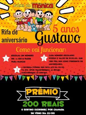 Convite Rifa de Aniversário Turma da Mônica para Editar