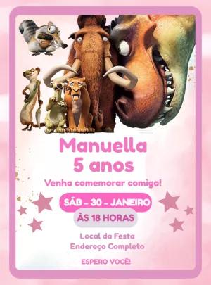 Convite de Aniversário A Era do Gelo para Editar Online