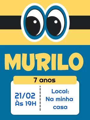 Convite de Aniversário Minions para Editar Online