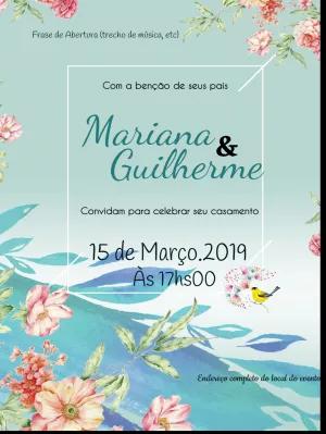 Convite de Casamento Floral Aquarela para Editar Online