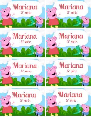 Etiqueta Escolar Peppa Pig Editável para Imprimir
