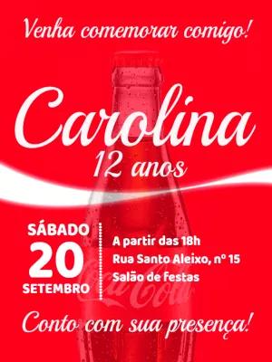 Convite de Aniversário Tema Refrigerante para Editar Online