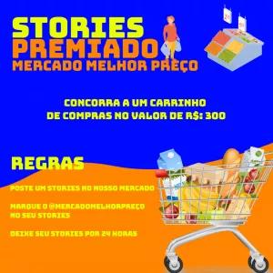 Arte para Sorteio de Mercado Stories Editável Online