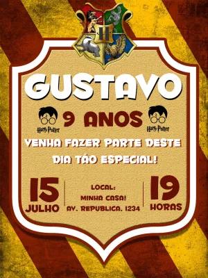 Convite de Aniversário Harry Potter Editável Online