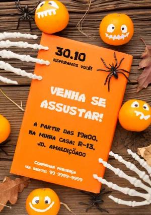 Convite de Halloween Assustador para Editar Online e Imprimir