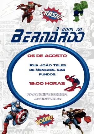 Convite de Aniversário Vingadores para Editar Online