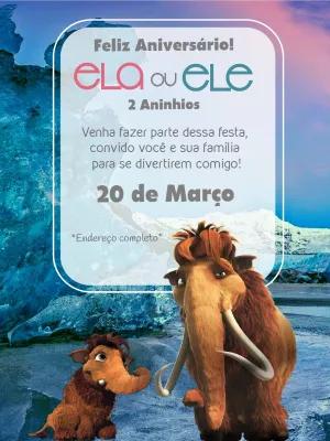 Convite de Aniversário A Era do Gelo para Editar Online
