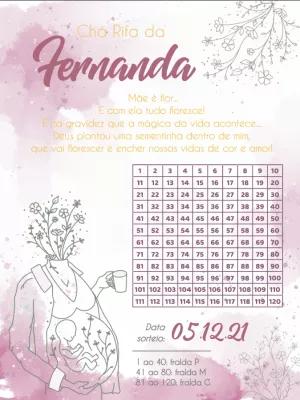 Convite Chá Rifa Floral para Gestante para Editar Online