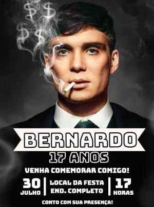 Convite de Aniversário Peaky Blinders para Editar Online