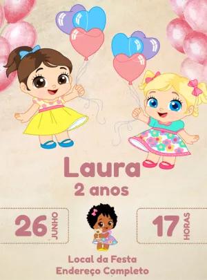 Convite Aniversário Baby Alive com Bonecas para Editar Online