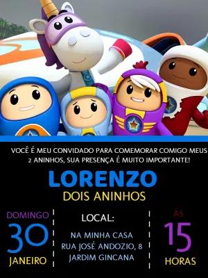 Convite de Aniversário Go Jetters para Editar Online