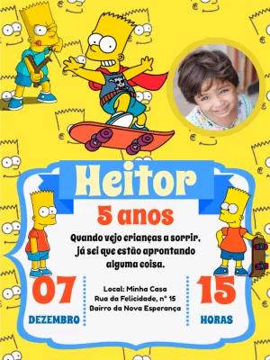 Convite de Aniversário Os Simpsons com Foto para Editar Online