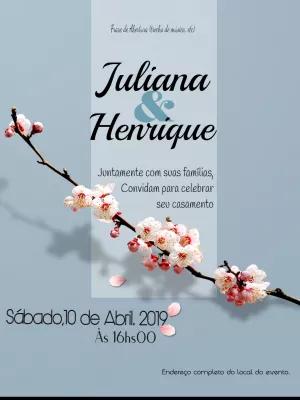 Convite de Casamento Floral Delicado para Editar Online