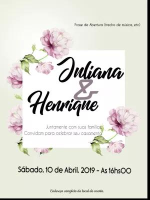 Convite de Casamento Floral com Rosas para Editar Online