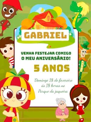 Convite Aniversário Sítio do Picapau Amarelo para Editar Online