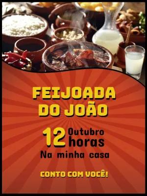 Convite para Feijoada com Foto para Editar e Enviar Online