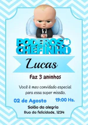 Convite Aniversário Poderoso Chefinho para Editar Online