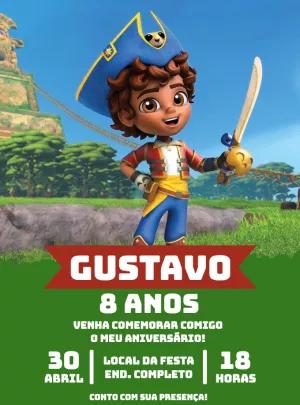 Convite Aniversário Santiago dos Mares para Editar Online