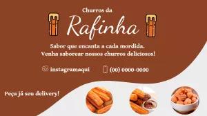 Cartão de Visita Churros Profissional para Editar Online